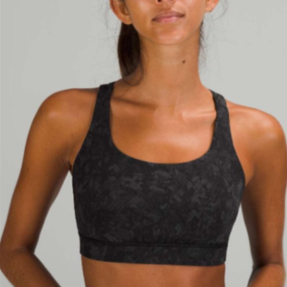 lululemon athletica Charcoal Patterned Sports Bra - Picture 1 of 9